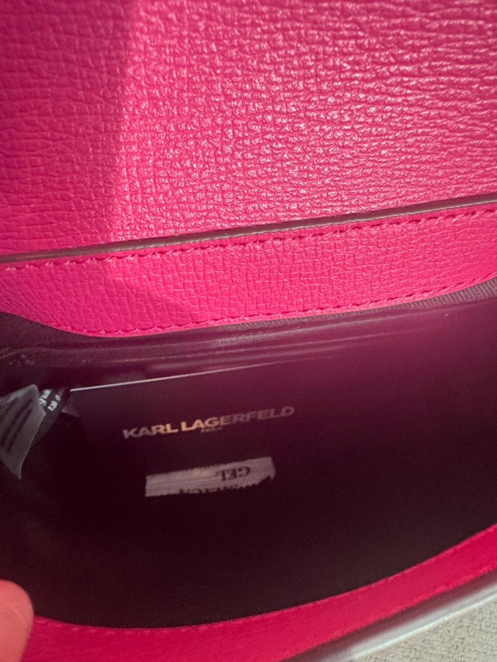 Karl Lagerfeld Hot Pink Crossbody Bag with Logo Strap - Picture 11 of 12